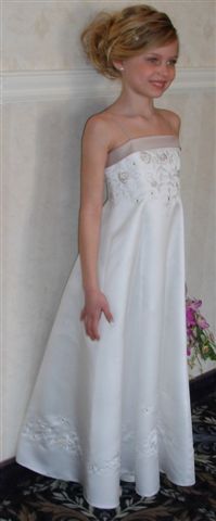 ivory dress with taupe embroidery