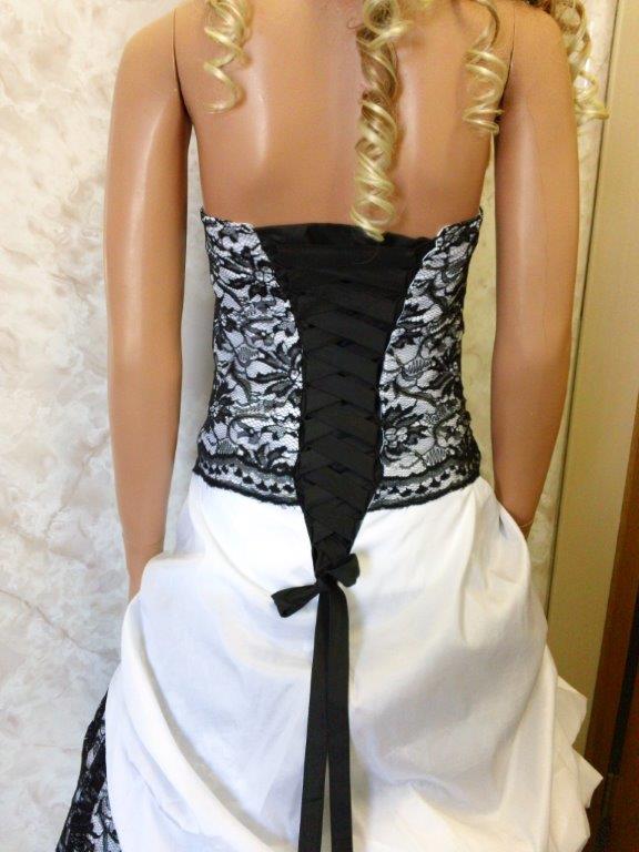 black white bridal dress