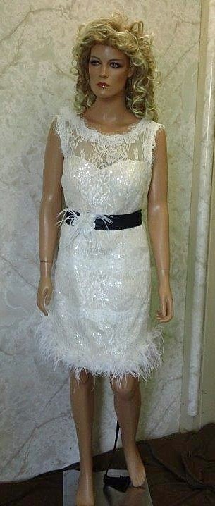 wedding dress with feathers