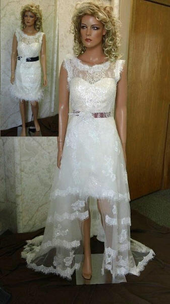 wedding dress with detachable train