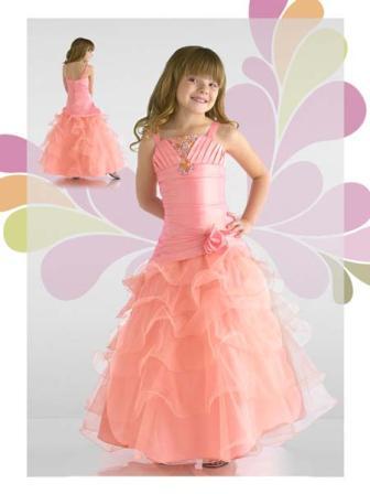 organza little girl pageant dress