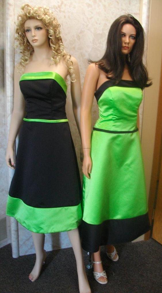 lime green and black dress