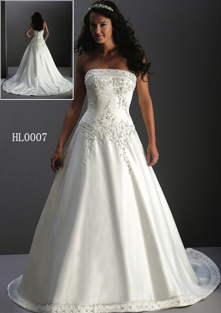 strapless a line bridal gown