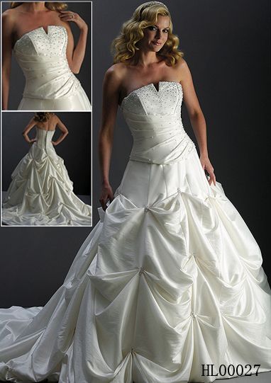 strapless pickup wedding gowns