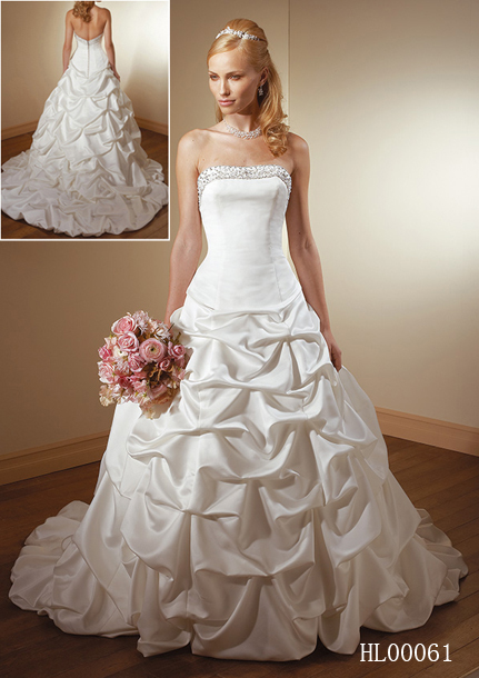 inexpensive bridal dresses with pick up skirt