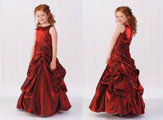 red junior bridesmaid dresses