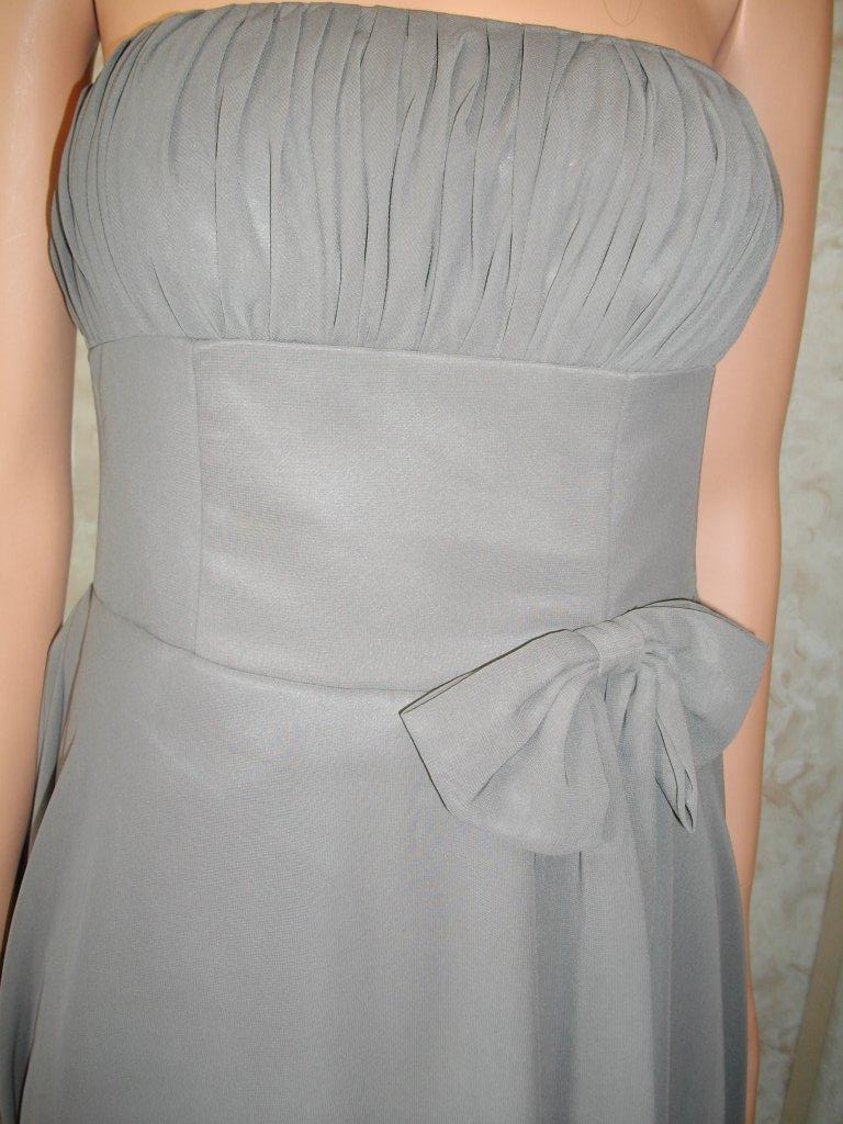 short grey bridesmaid dress