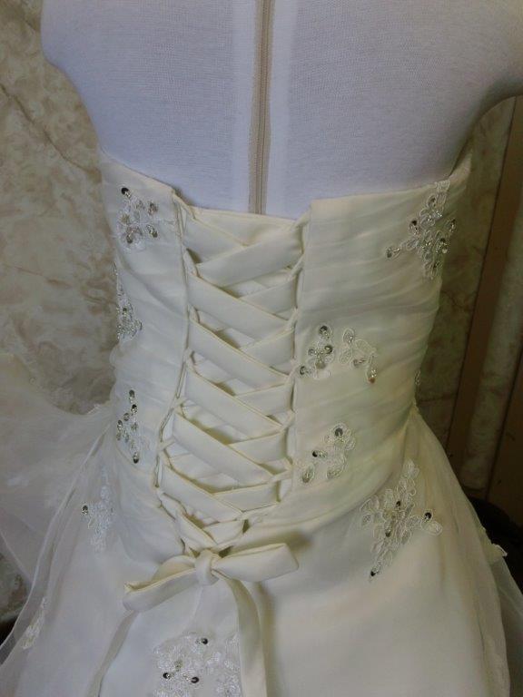 child size wedding gown with corset back