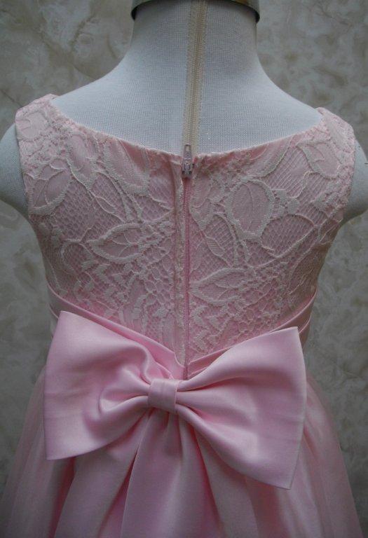 pink dress with bow on back
