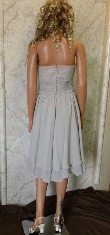 Short Grey chiffon Bridesmaid Dress