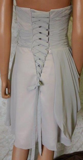 grey bridesmaids dresses with lace up back