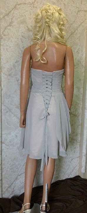 Grey Shirred Chiffon bridesmaid dresses