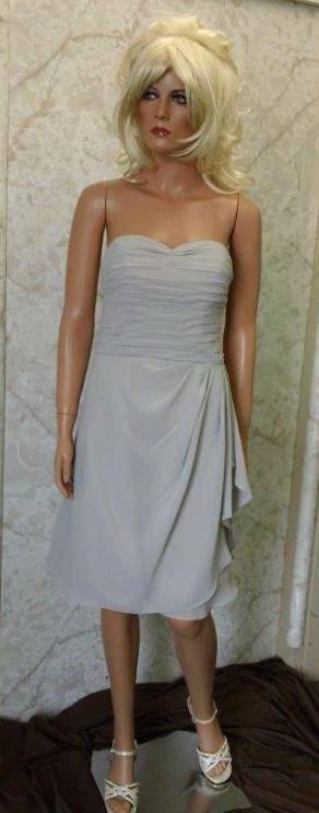 strapless sweetheart pleated chiffon bridesmaid dress