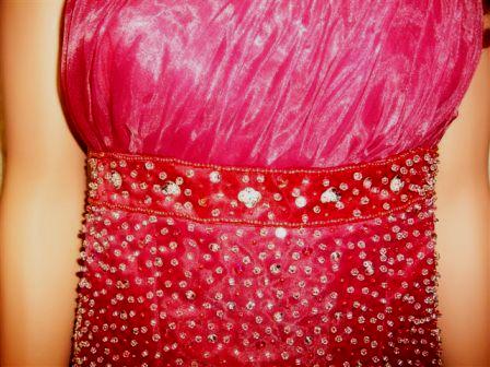 burgundy one shoulder ball dress bodice details