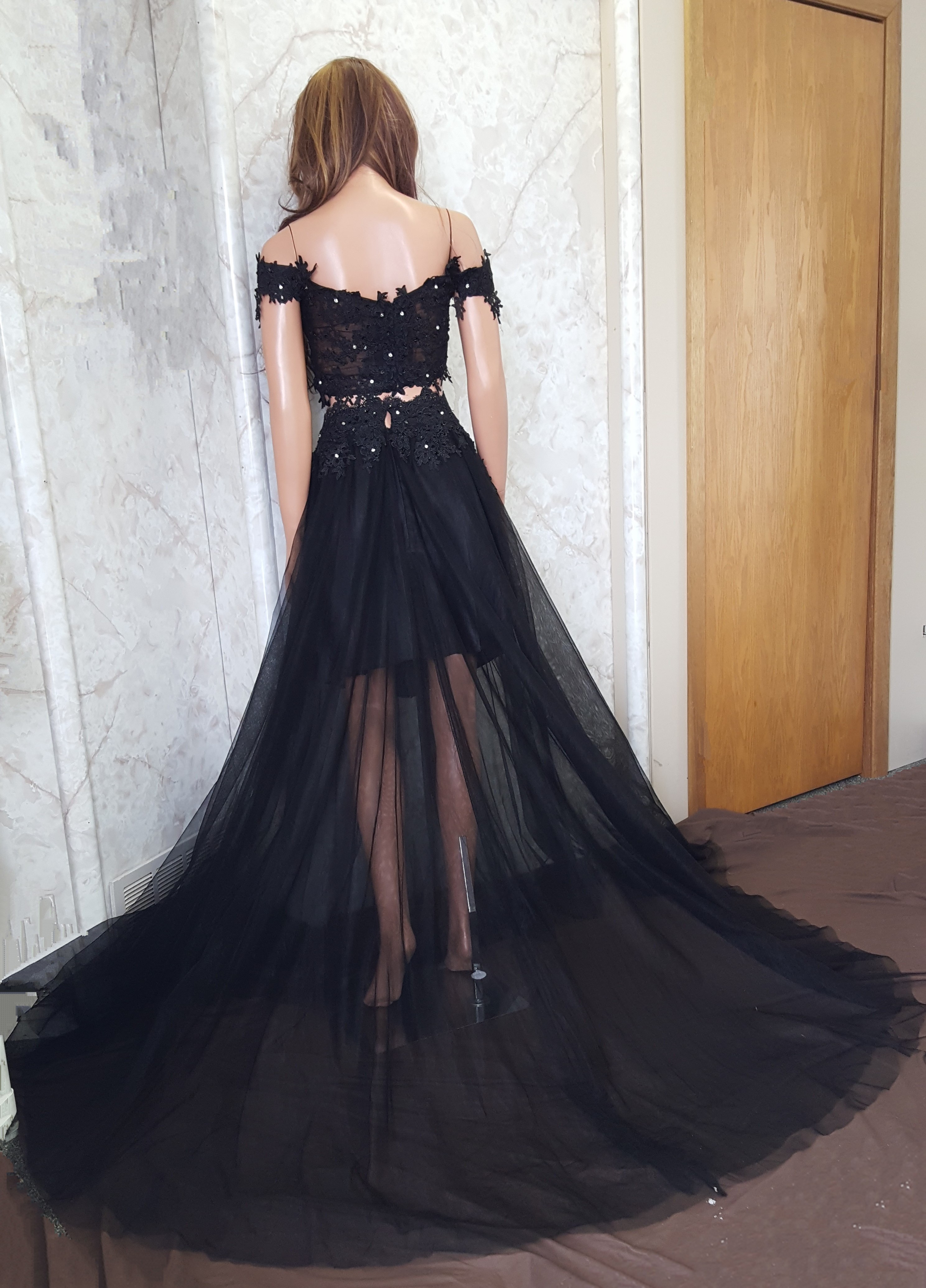 Black Two Piece Prom Dress