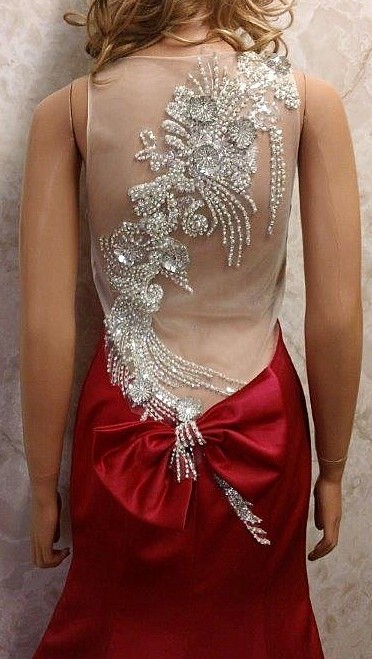 see through jeweled dress