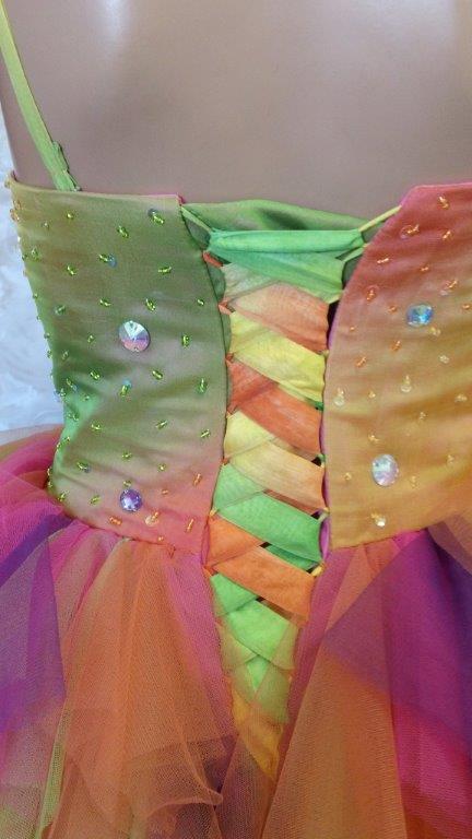 ombre top and multicolored tulle skirt