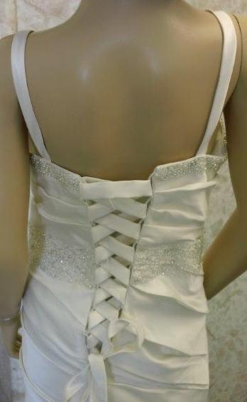 Light ivory corset lace up flower girl dress