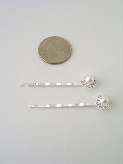 Faux Pearl and Rhinestone clips