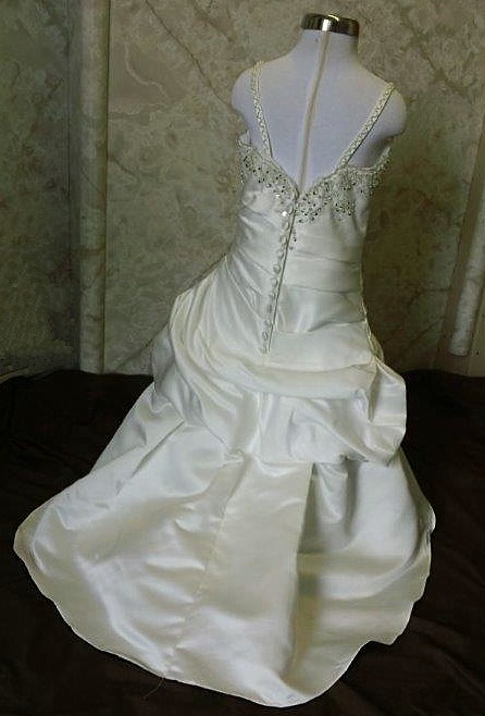 lace pickups mini bridal gown