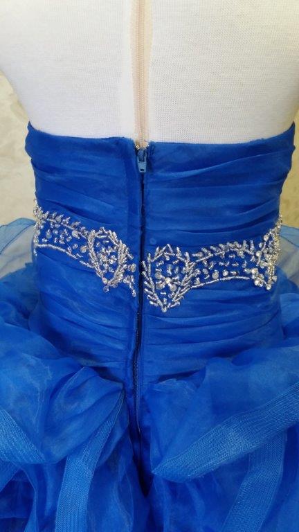 royal blue ruffled flower girl dress