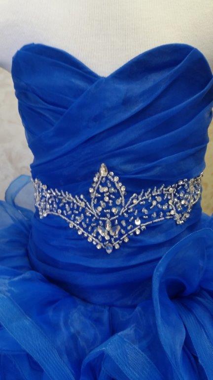 royal blue ruffled flower girl dress