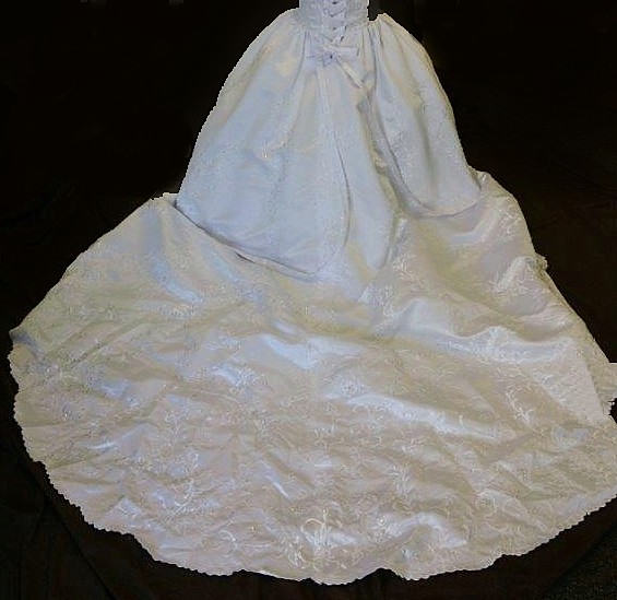 flower girl dress with Cathedral Length Train