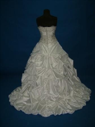 asymmetrical pickup wedding gown