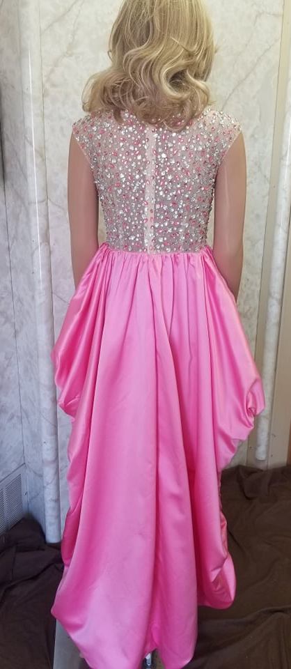 pink high low pageant dress