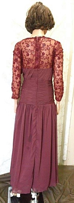 burgundy chiffon lace mothers dress