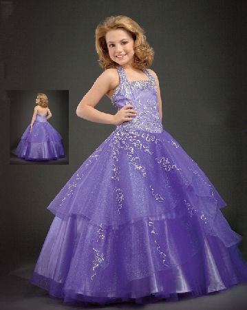 purple girls pageant dress 
