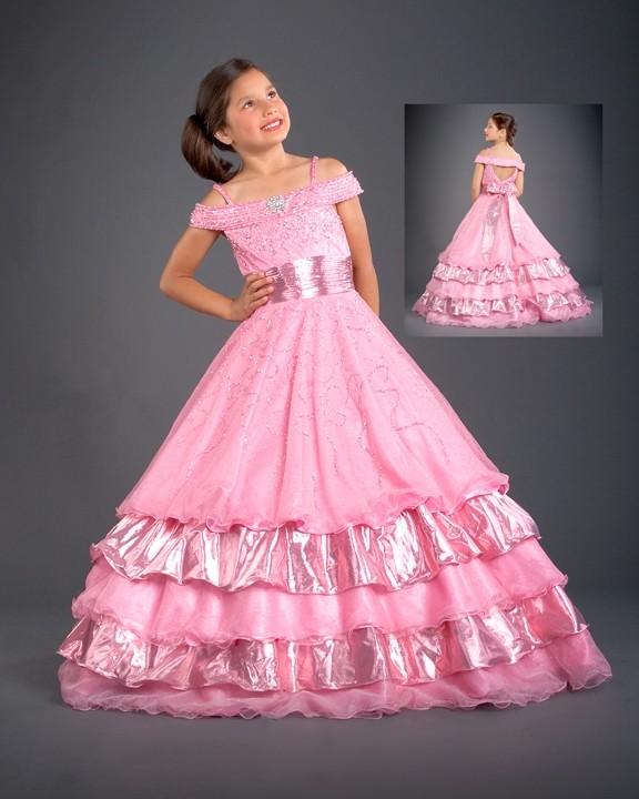 pink pageant ball gown