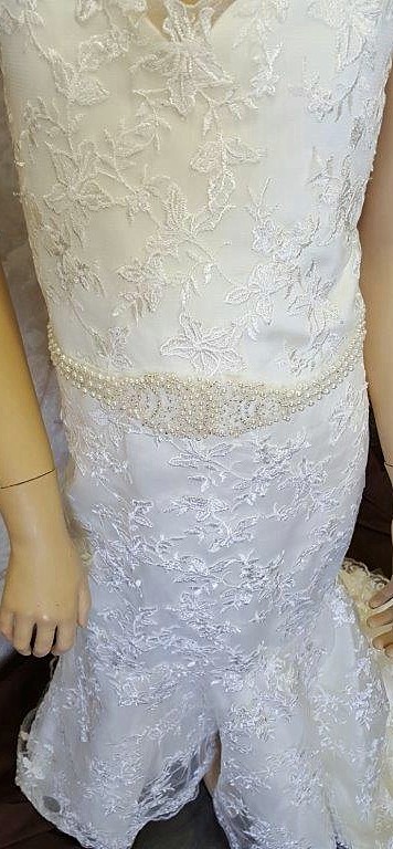 Lace fit and flare gown