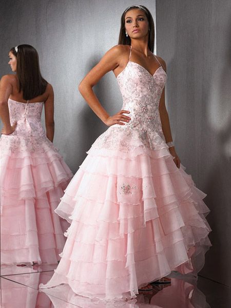 pink ball gown prom dress
