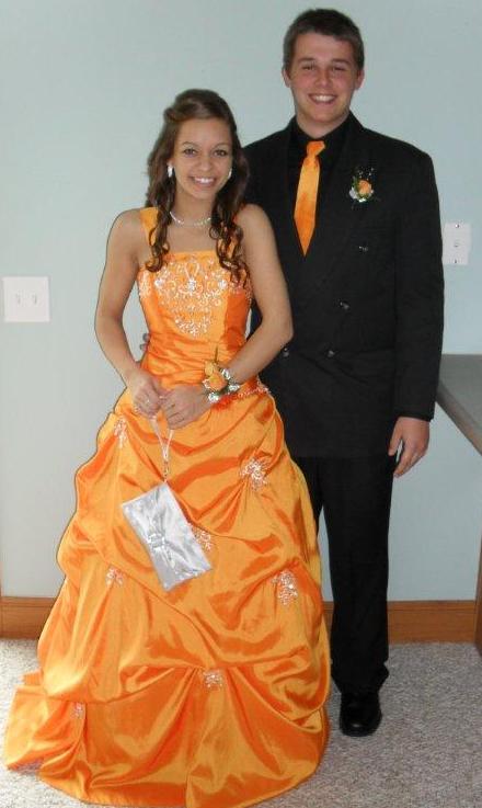 orange taffeta dresses
