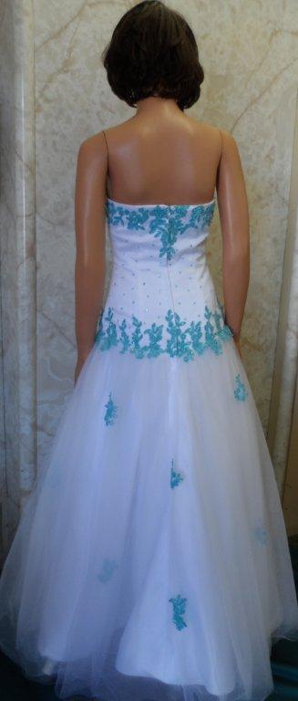 Turquoise applique Prom dress