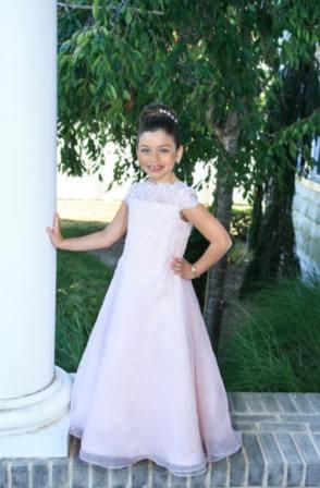 pink lace flower girl dress