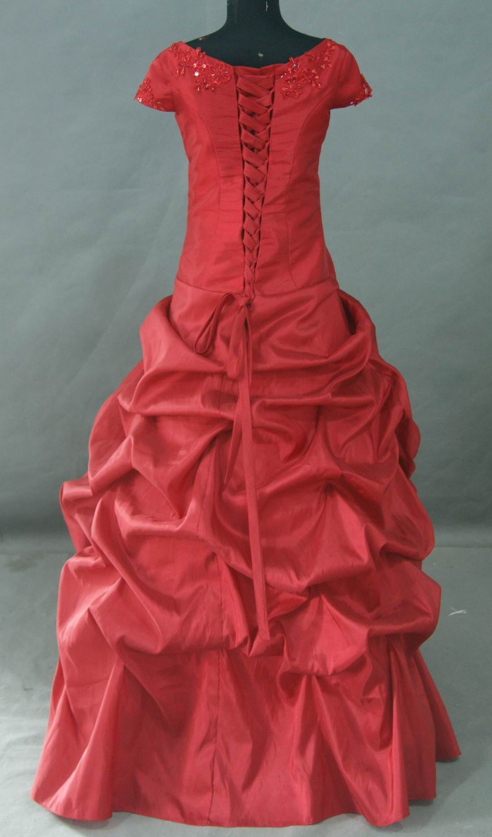 apple red bridesmaid dresses