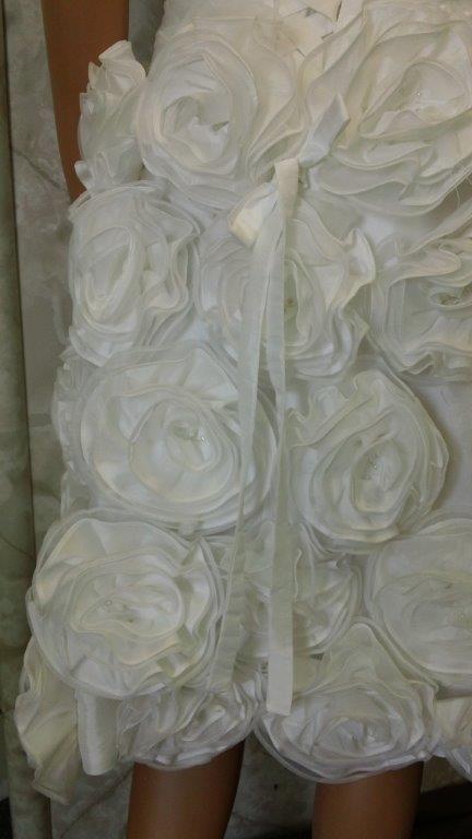 rosette wedding dress