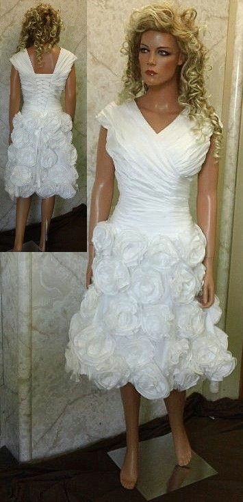 rosette wedding dress