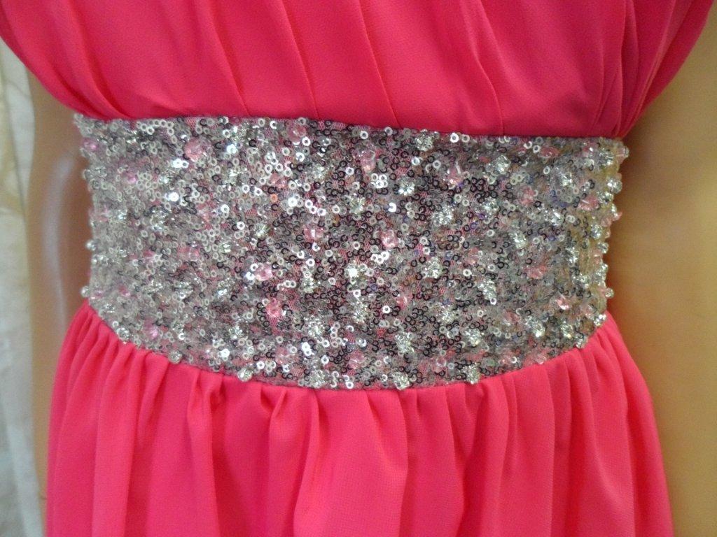 cerise with silver beading
