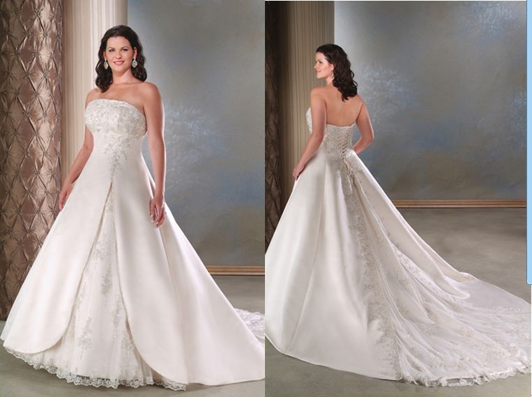 plus size wedding gown, lace up wedding gown