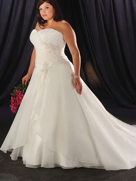 basque waist wedding gown