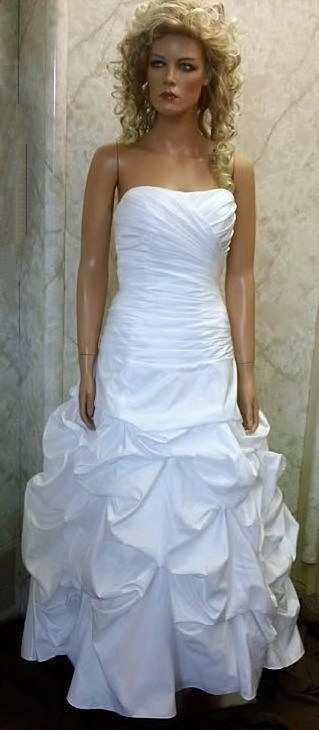strapless pick up wedding gown