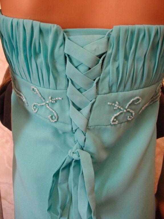 Turquoise Chiffon dress with beading