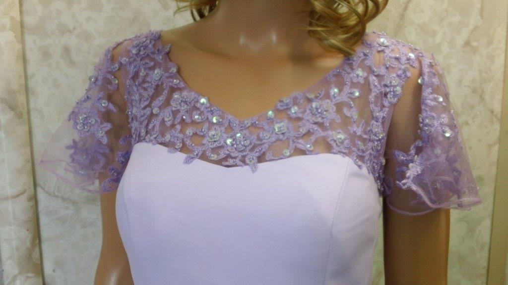 lilac high low wedding dress
