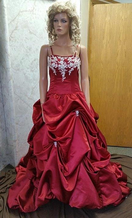 red wedding gown