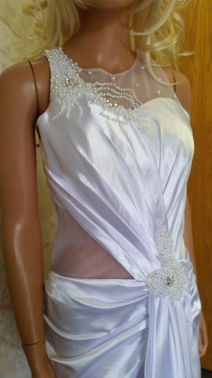 sheer beaded wedding gown