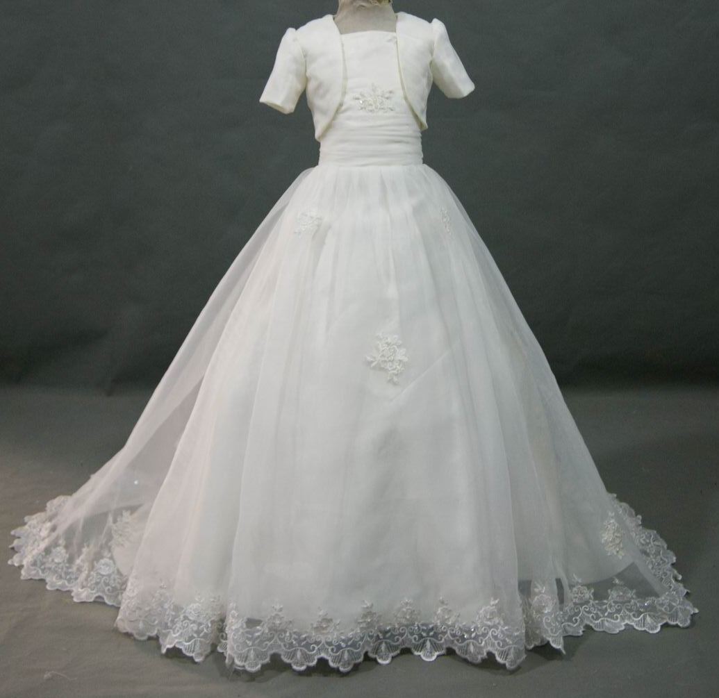 Ball Gown Organza Lace Wedding Dress with jacket