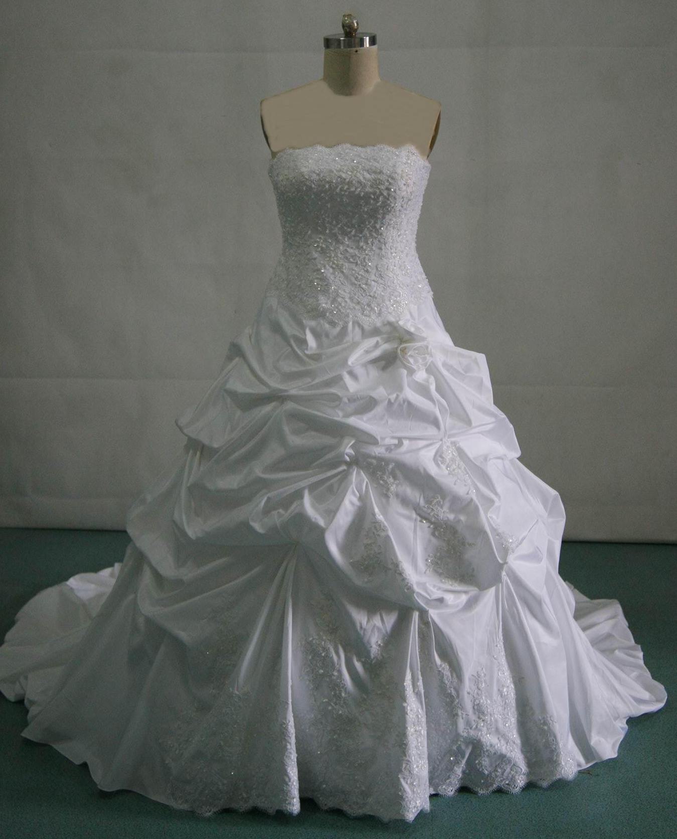 strapless pickup wedding ball gown